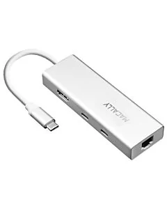 Macally UCDOCK - Aluminium USB-C multiport hub - Silver     