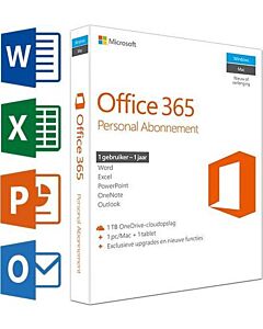 Microsoft 365 Personal 1-PC/MAC 1 jaar                      